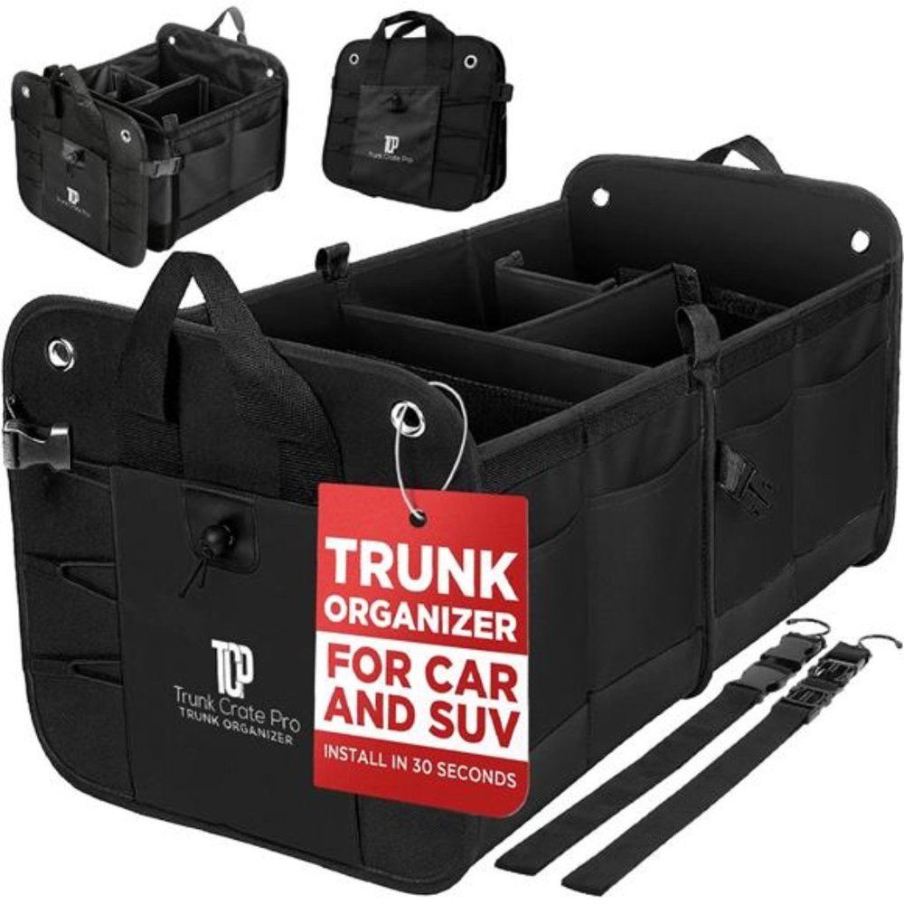 Trunk Organizer For Car, Suv, Truck | Premium Adjustable Multi Compartments